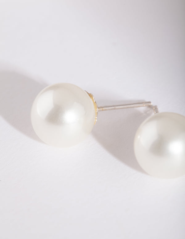 Rose Gold Fine Stick & Pearl Drop Earrings - Lovisa